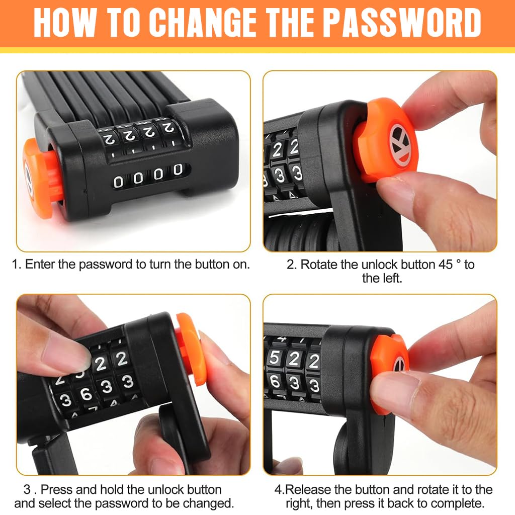 Proberos Bicycle Chain Lock, Anti-Theft Bike Locks, Folding Combination Chain Lock Bike Mounting Cut-proof Alloy Steel Chain Lock Anti-theft Wheel Lock for Motorcycle, Scooter, Bike Proberos Bicycle Chain Lock, Anti-Theft Bike Locks, Folding Combination Chain Lock Bike Mounting Cut-proof Alloy Steel Chain Lock Anti-theft Wheel Lock for Motorcycle, Scooter, Bike